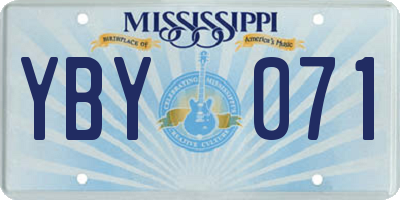 MS license plate YBY071