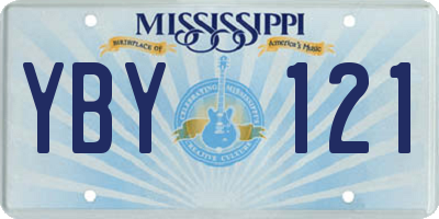 MS license plate YBY121