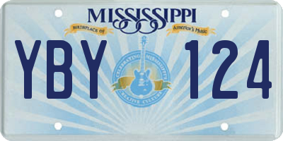 MS license plate YBY124