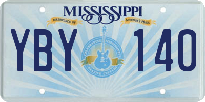 MS license plate YBY140