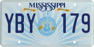 MS license plate YBY179