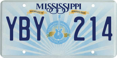 MS license plate YBY214
