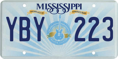 MS license plate YBY223