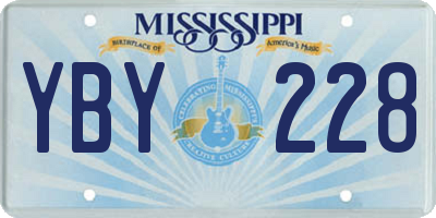 MS license plate YBY228