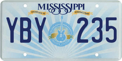MS license plate YBY235