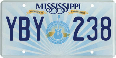 MS license plate YBY238