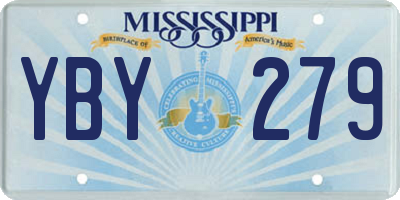 MS license plate YBY279