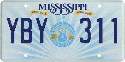 MS license plate YBY311