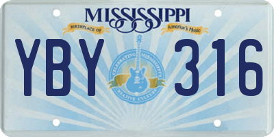 MS license plate YBY316