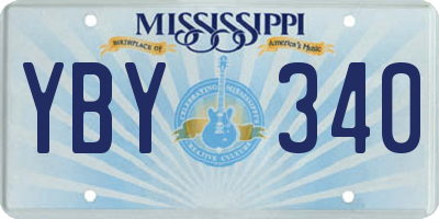 MS license plate YBY340
