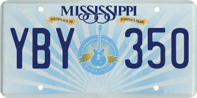 MS license plate YBY350