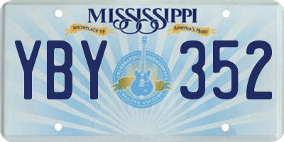 MS license plate YBY352