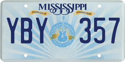 MS license plate YBY357