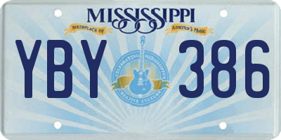 MS license plate YBY386