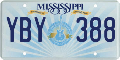 MS license plate YBY388