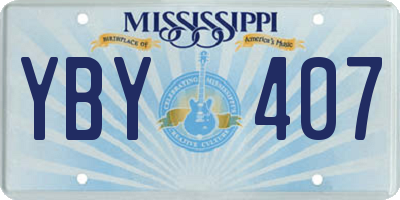 MS license plate YBY407