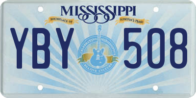 MS license plate YBY508