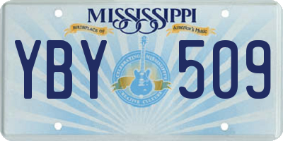 MS license plate YBY509