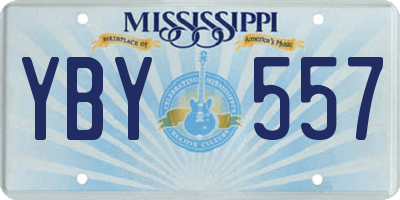 MS license plate YBY557