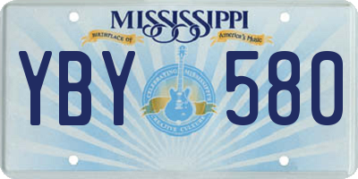 MS license plate YBY580