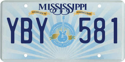 MS license plate YBY581