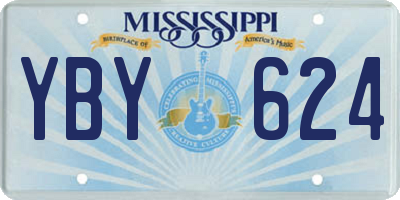 MS license plate YBY624