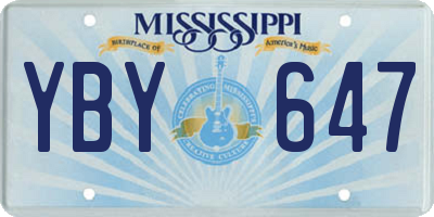 MS license plate YBY647