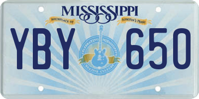 MS license plate YBY650