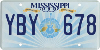 MS license plate YBY678