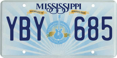 MS license plate YBY685