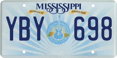 MS license plate YBY698