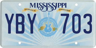 MS license plate YBY703