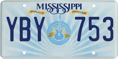 MS license plate YBY753