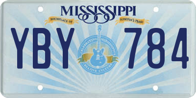 MS license plate YBY784