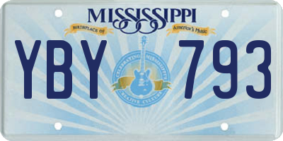 MS license plate YBY793