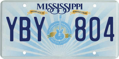 MS license plate YBY804