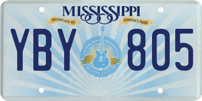 MS license plate YBY805