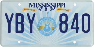 MS license plate YBY840