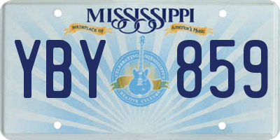 MS license plate YBY859