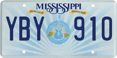 MS license plate YBY910