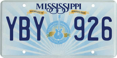 MS license plate YBY926