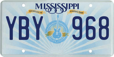 MS license plate YBY968