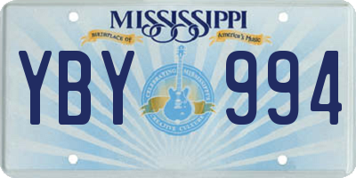 MS license plate YBY994