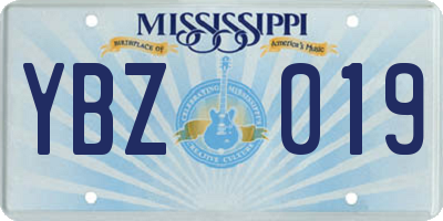 MS license plate YBZ019