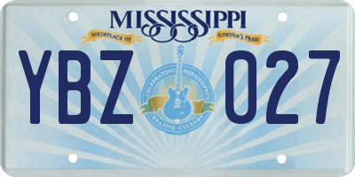 MS license plate YBZ027