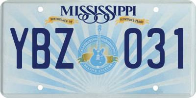 MS license plate YBZ031
