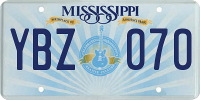 MS license plate YBZ070