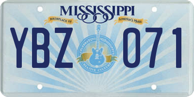 MS license plate YBZ071