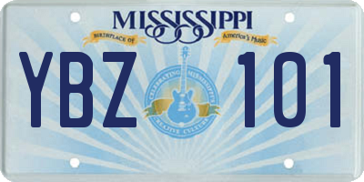 MS license plate YBZ101
