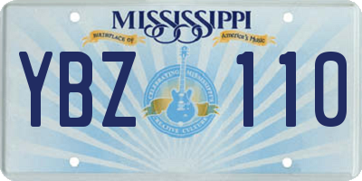 MS license plate YBZ110